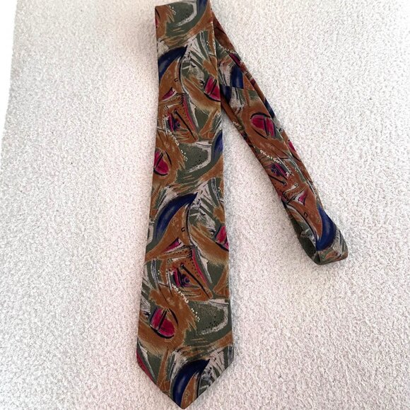 Hardy Amies Luxury Abstract Silk Designer Necktie London Vintage Retro Deco - Picture 6 of 7
